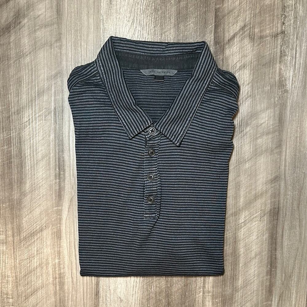 John Varvatos Hampton Striped Silk Blend Polo - 2XL